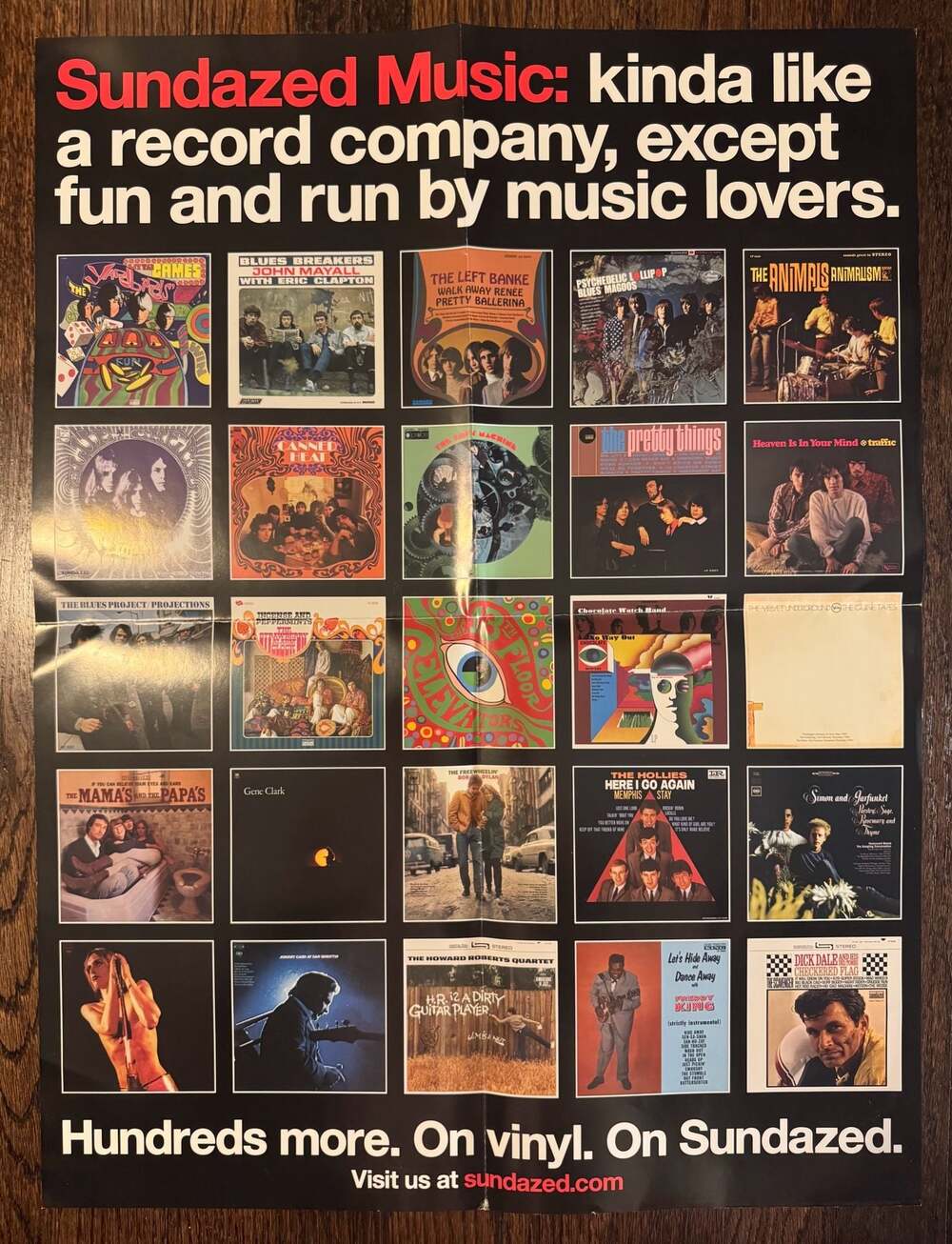VINTAGE POSTER ‘00s 18x24 Sundazed PROMO Dylan Velvet Underground Johnny Cash